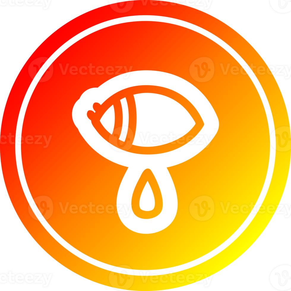 crying eye circular icon with warm gradient finish png