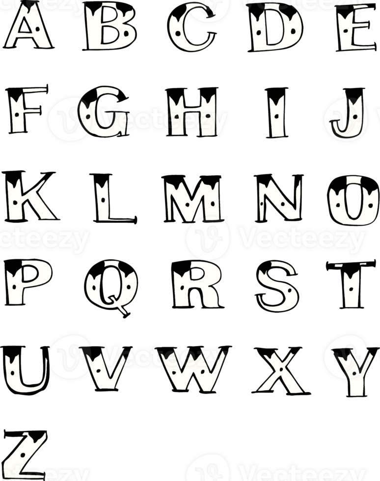cartoon old tattoo letters png