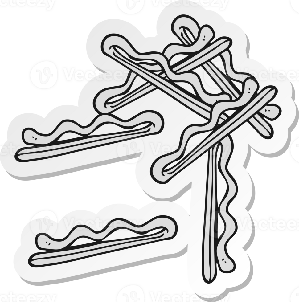 sticker of a cartoon hair clips png