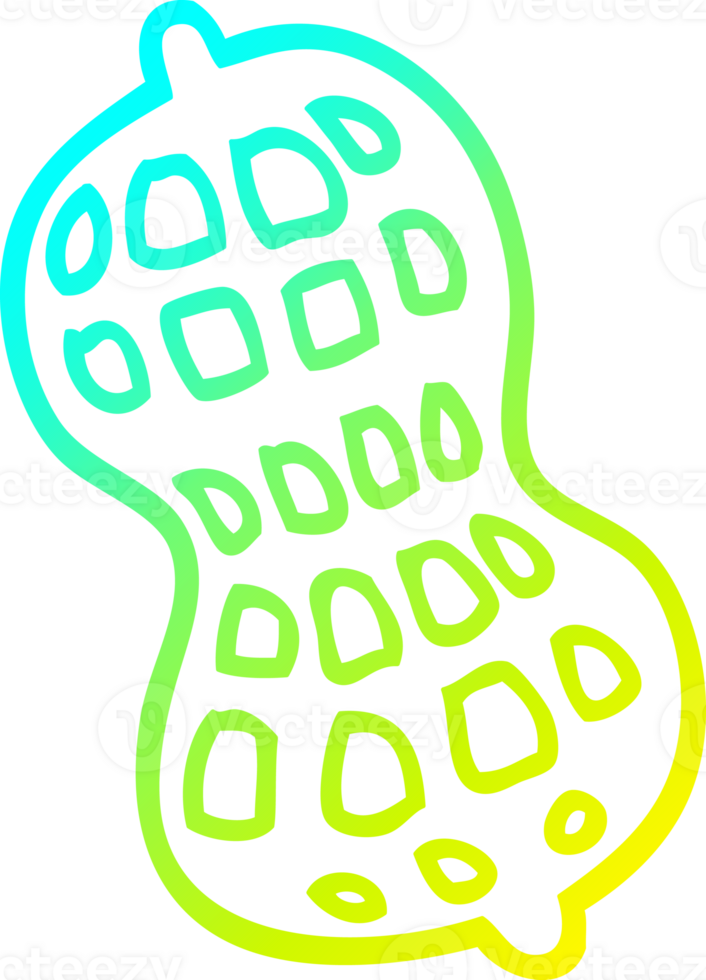 cold gradient line drawing of a cartoon peanut png