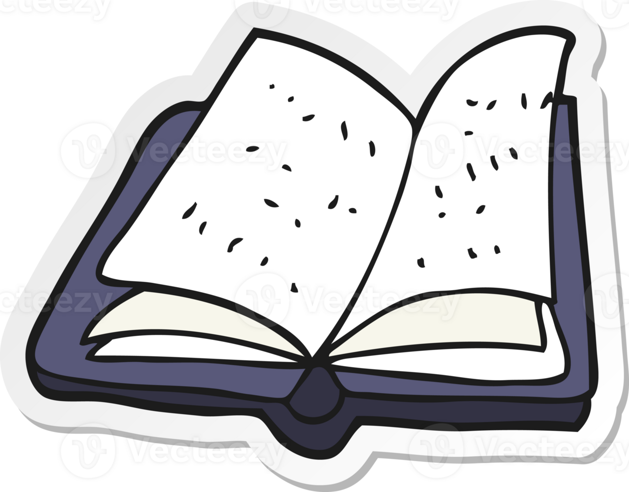 sticker of a cartoon book png