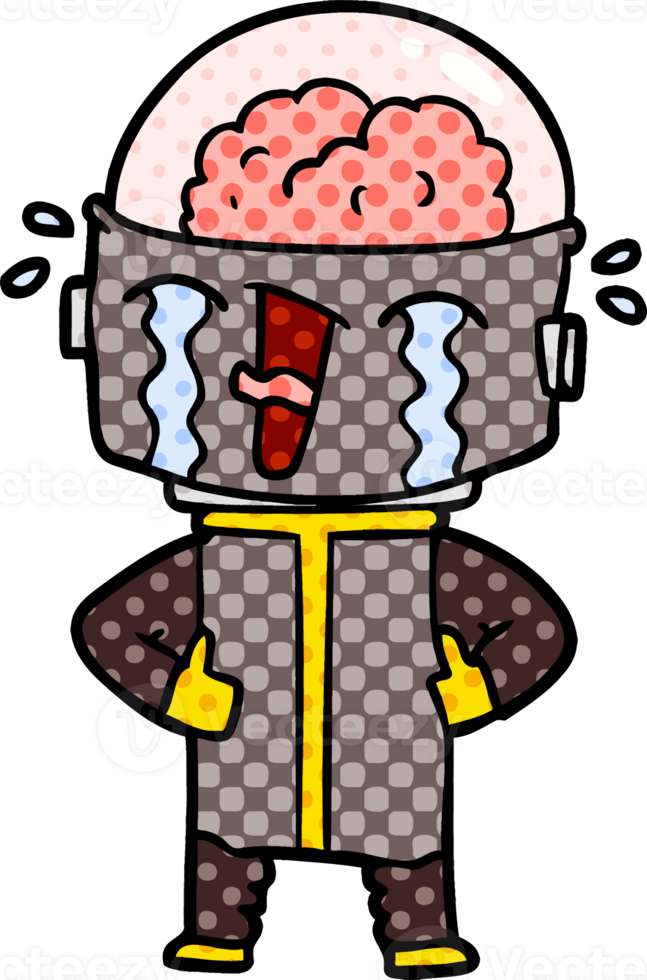 cartoon crying robot png
