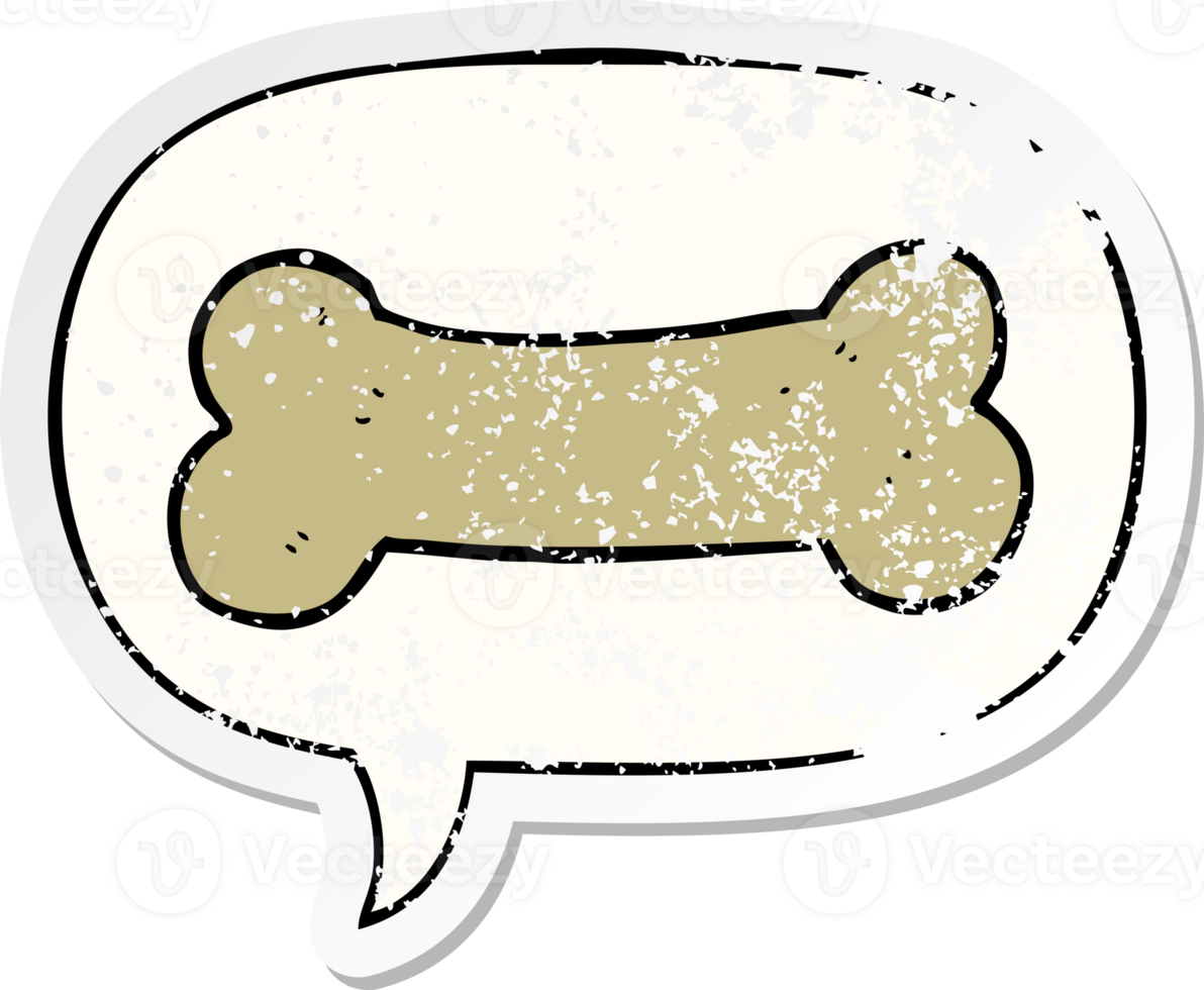 Cute cartoon drawing with speech bubble distressed distressed old sticker png