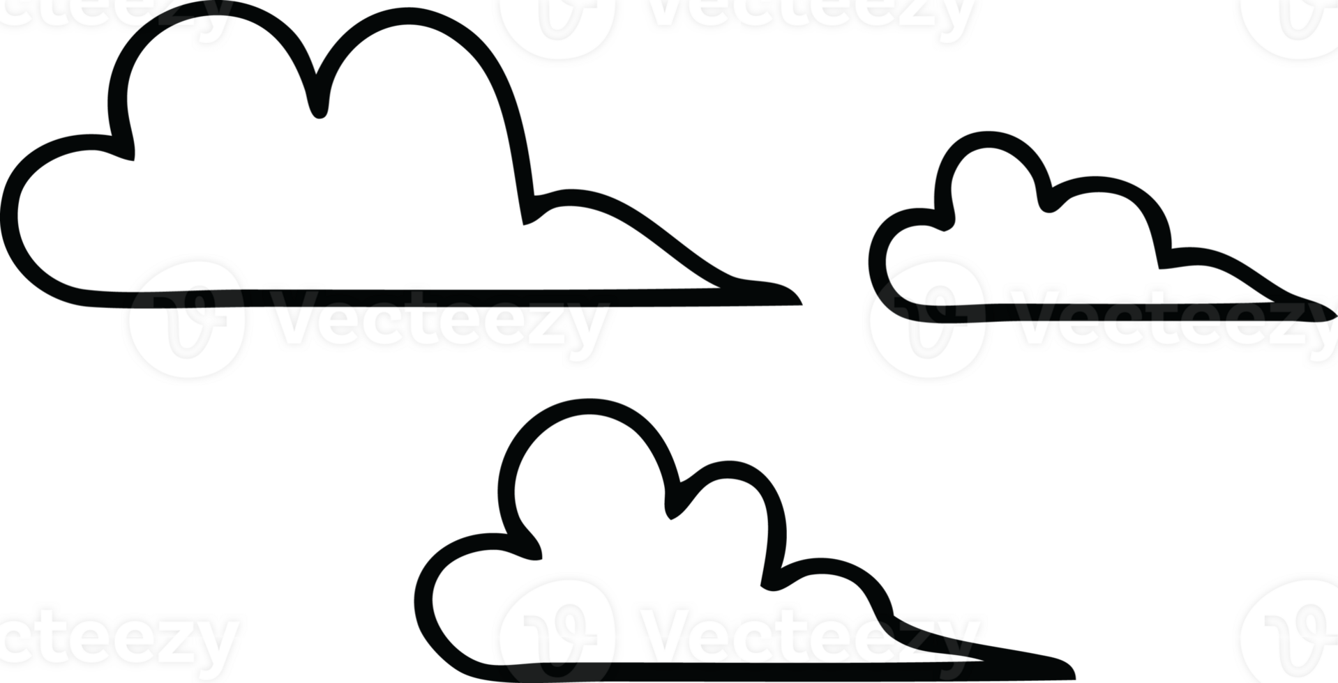 line drawing cartoon of a cloud png