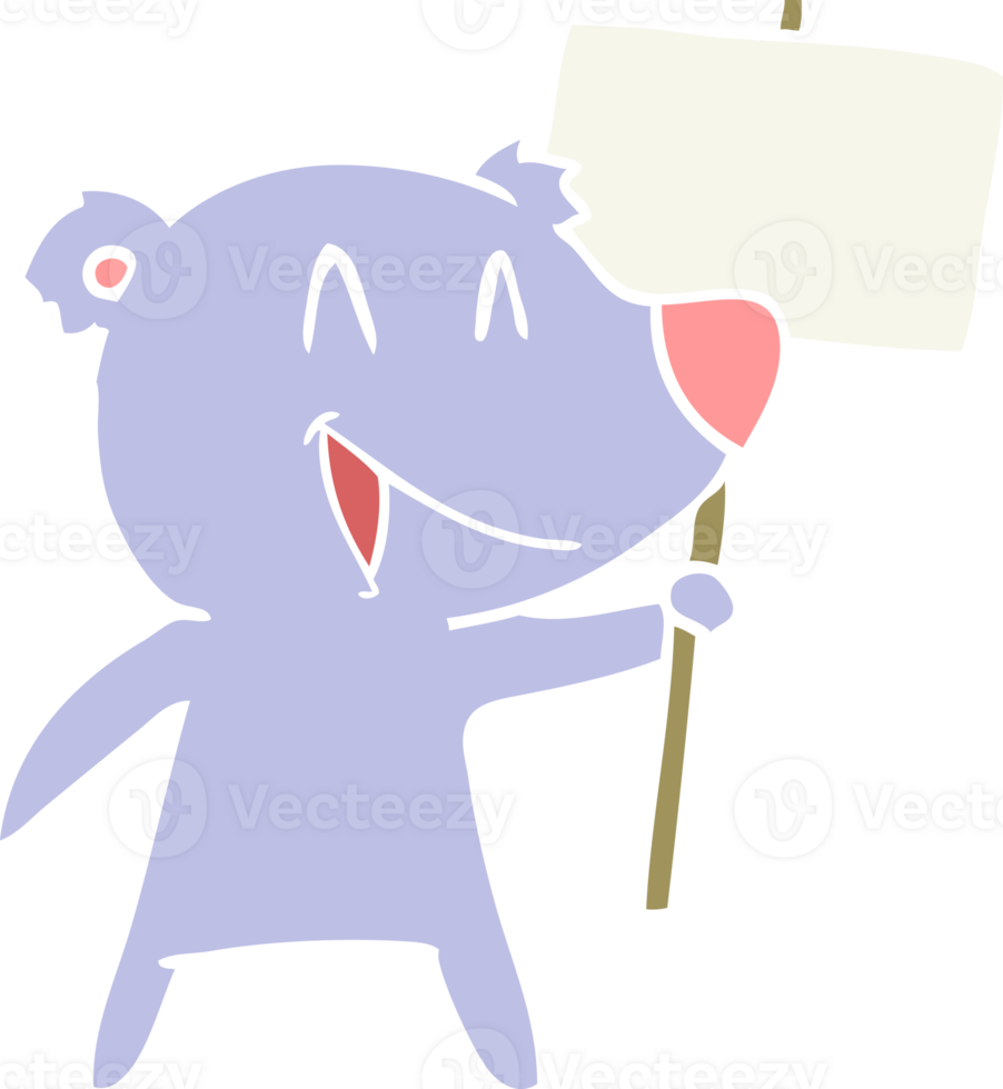 protester bear flat color style cartoon png