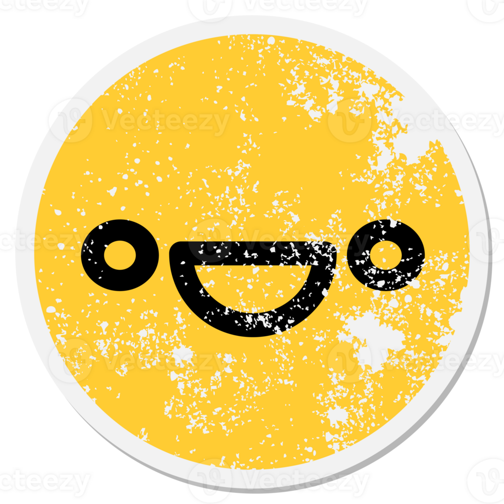 super happy face circular sticker png