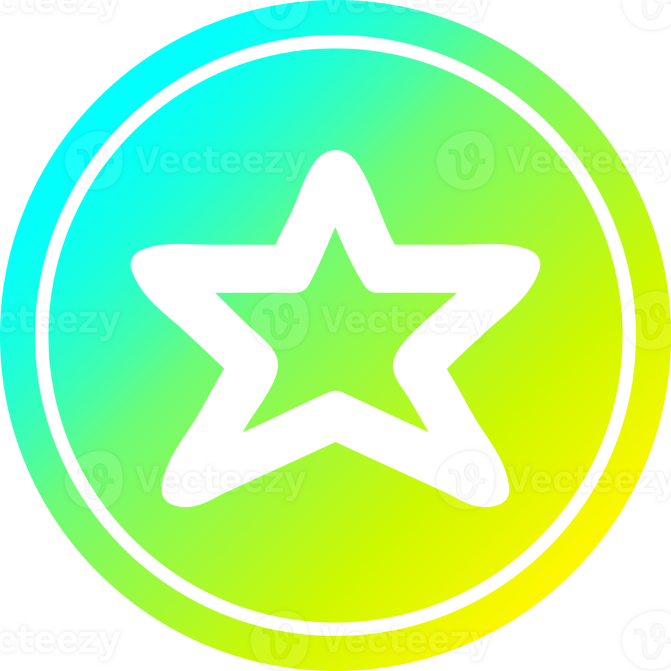 star shape circular icon with cool gradient finish png