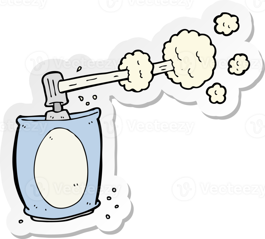 sticker of a cartoon aerosol spray can png