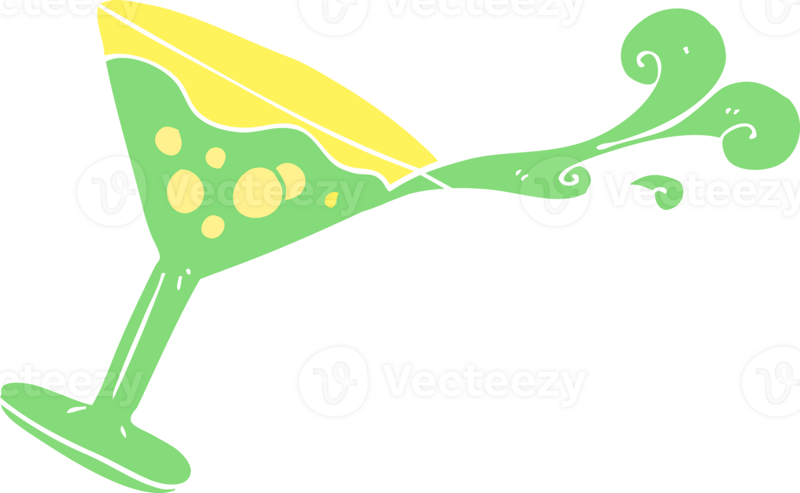 flat color illustration of cocktail png