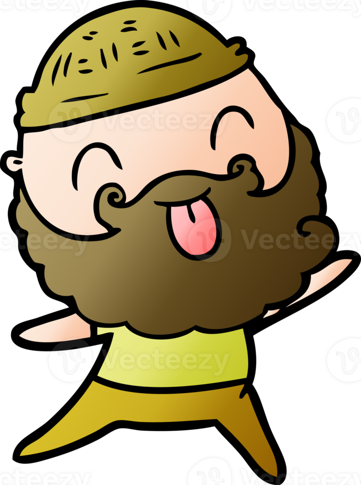 man with beard sticking out tongue png