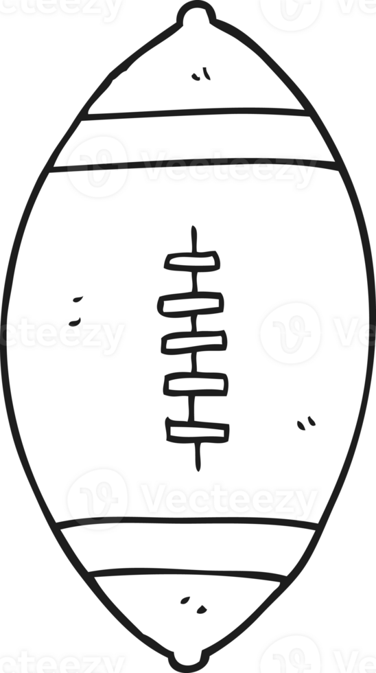 hand drawn black and white cartoon football png