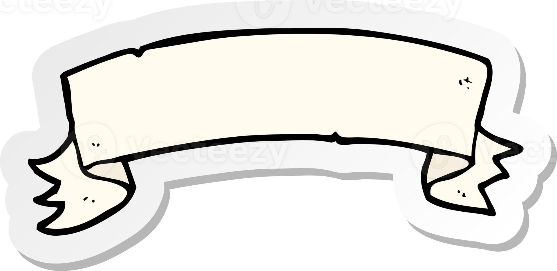 sticker of a cartoon tattoo scroll banner png
