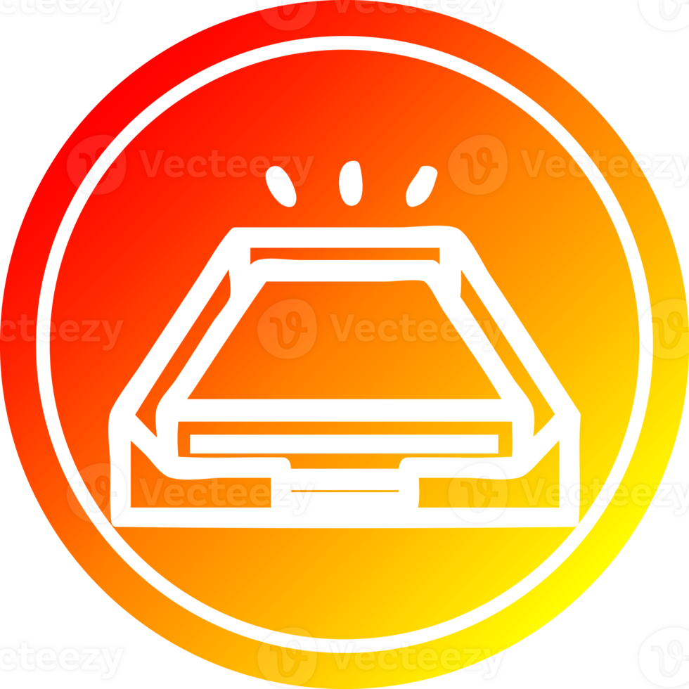 low office paper stack circular icon with warm gradient finish png