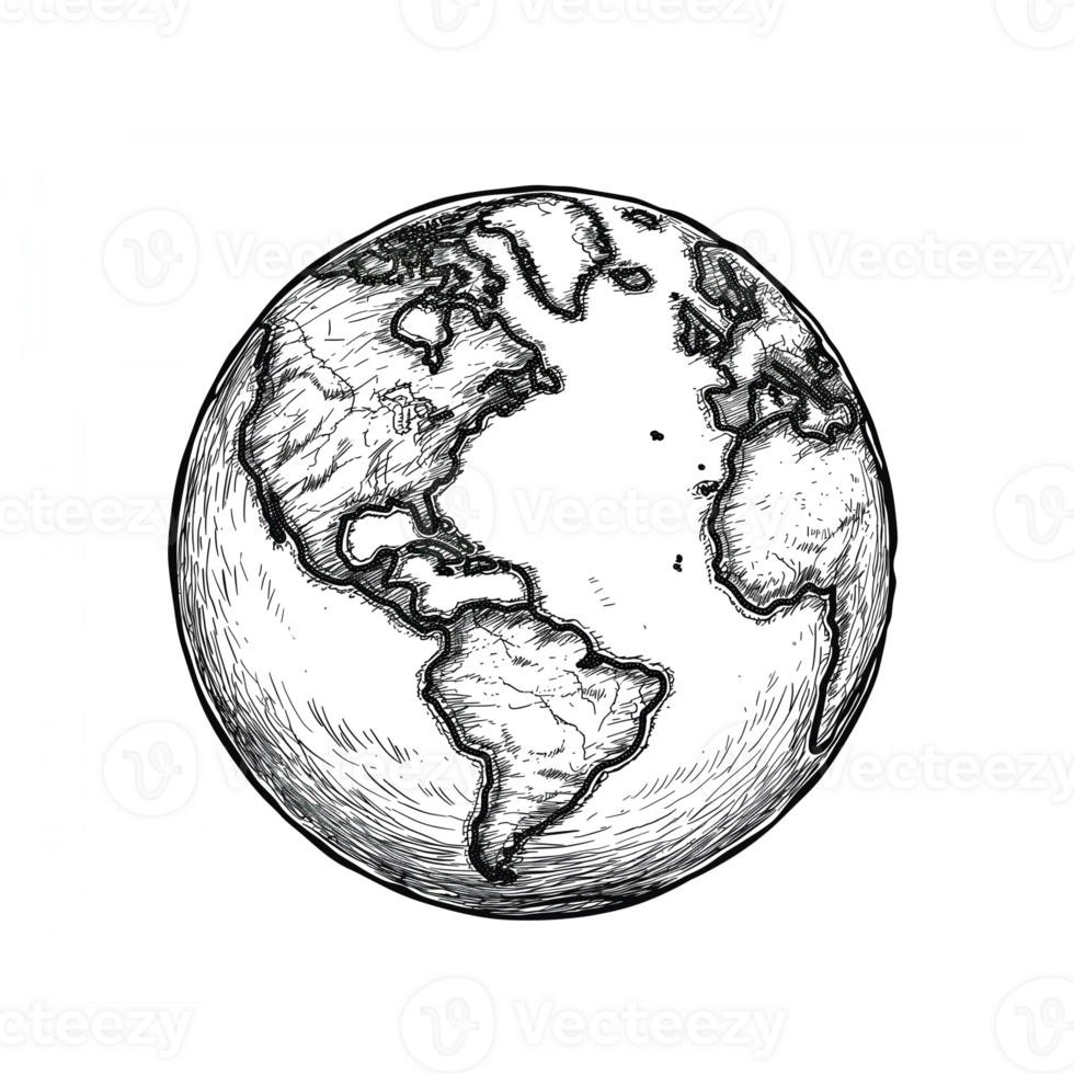 illustration of the globe, planet earth on a transparent background png