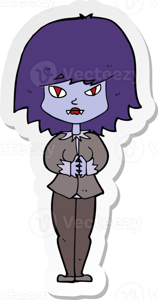 sticker of a cartoon vampire woman png