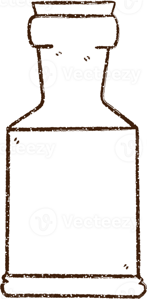 dibujo al carboncillo de una botella con corcho png