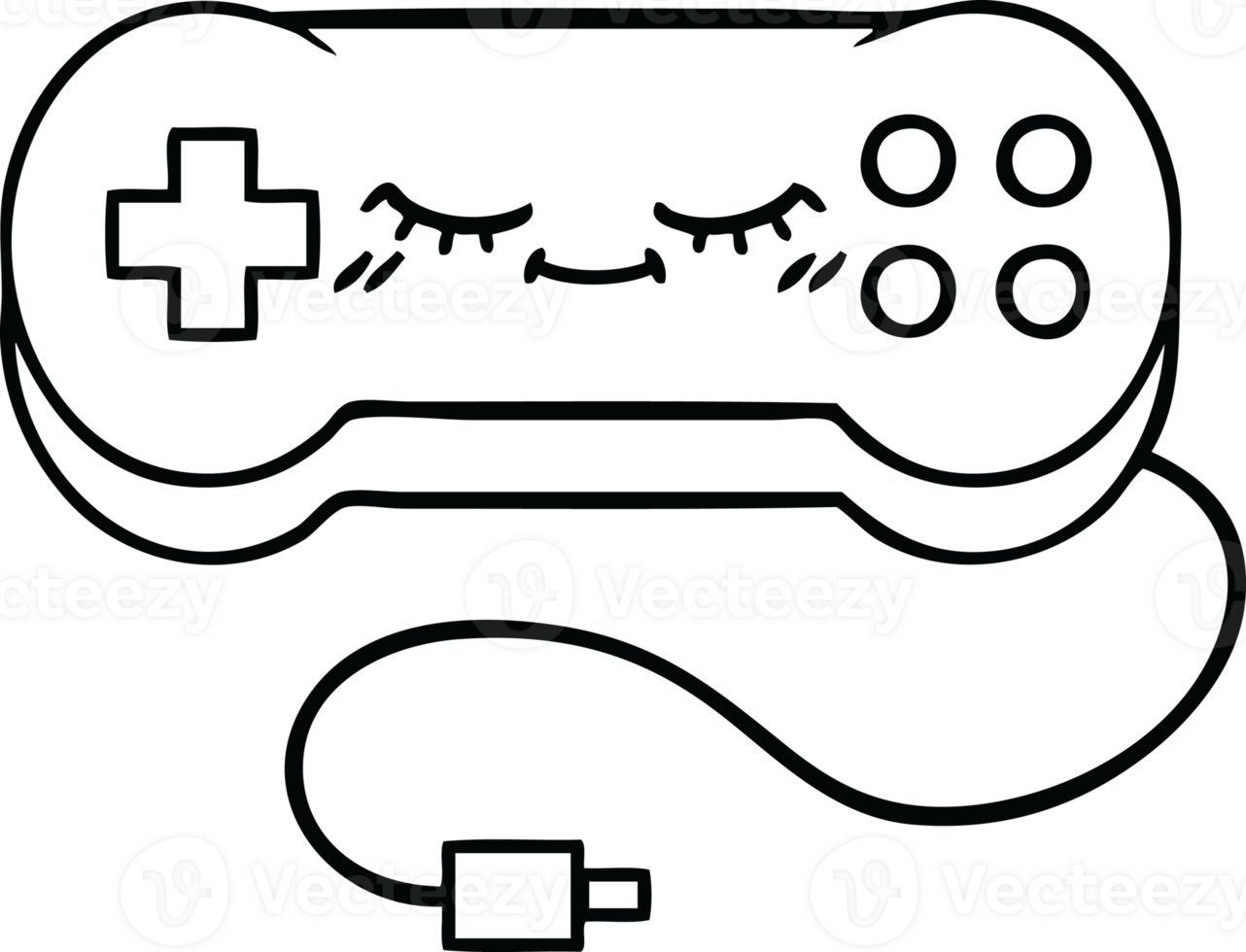 línea dibujo dibujos animados de un juego controlador png