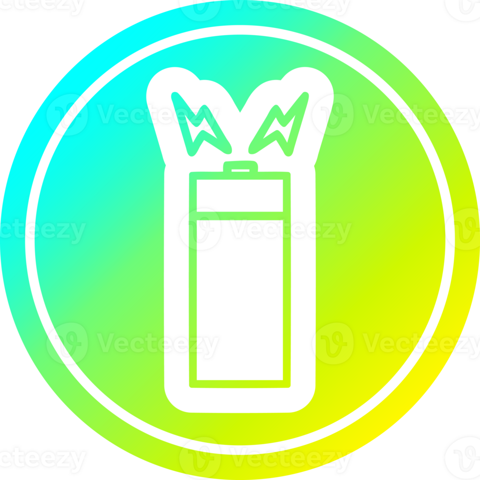 battery circular icon with cool gradient finish png