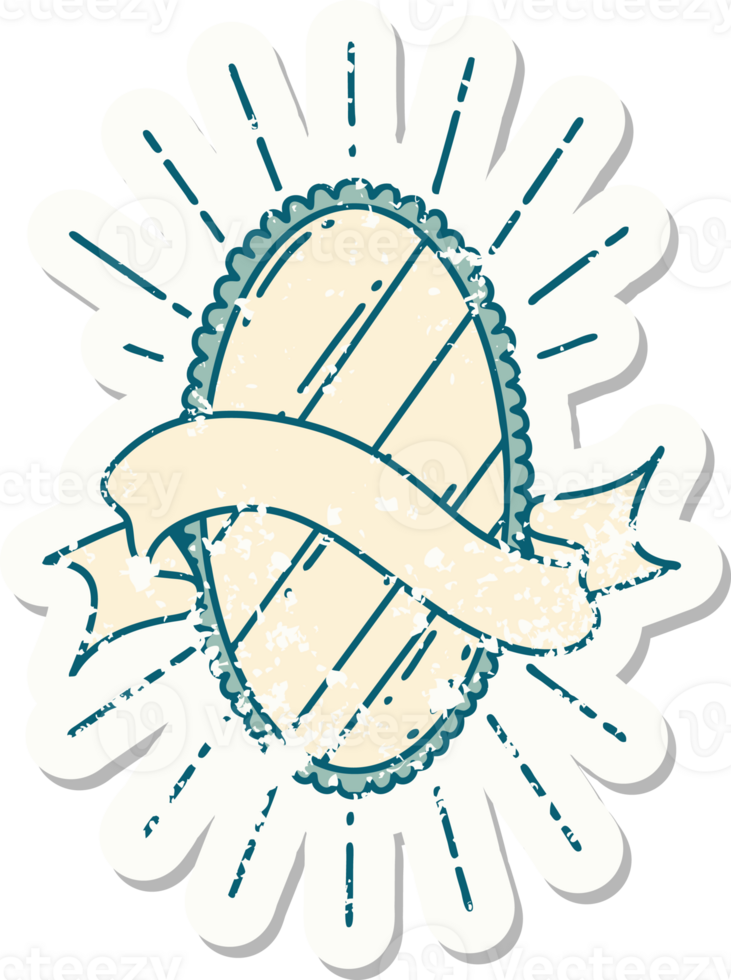 worn old sticker of a tattoo style shining mirror png
