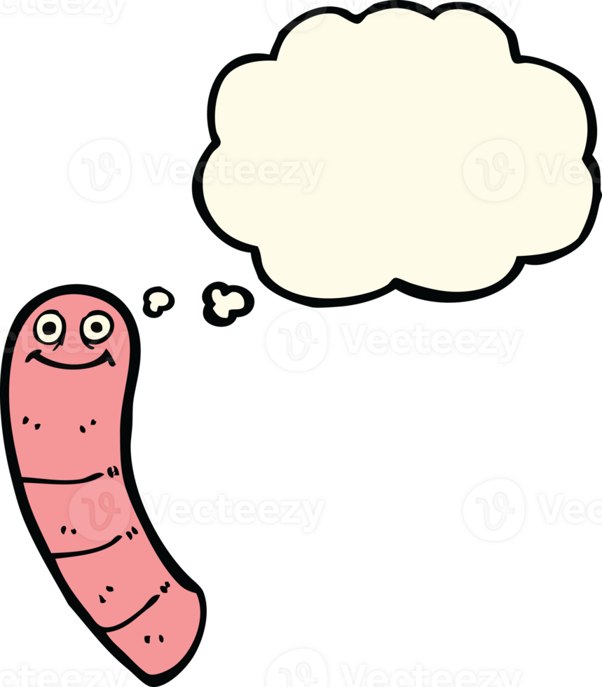 cartoon worm with thought bubble png
