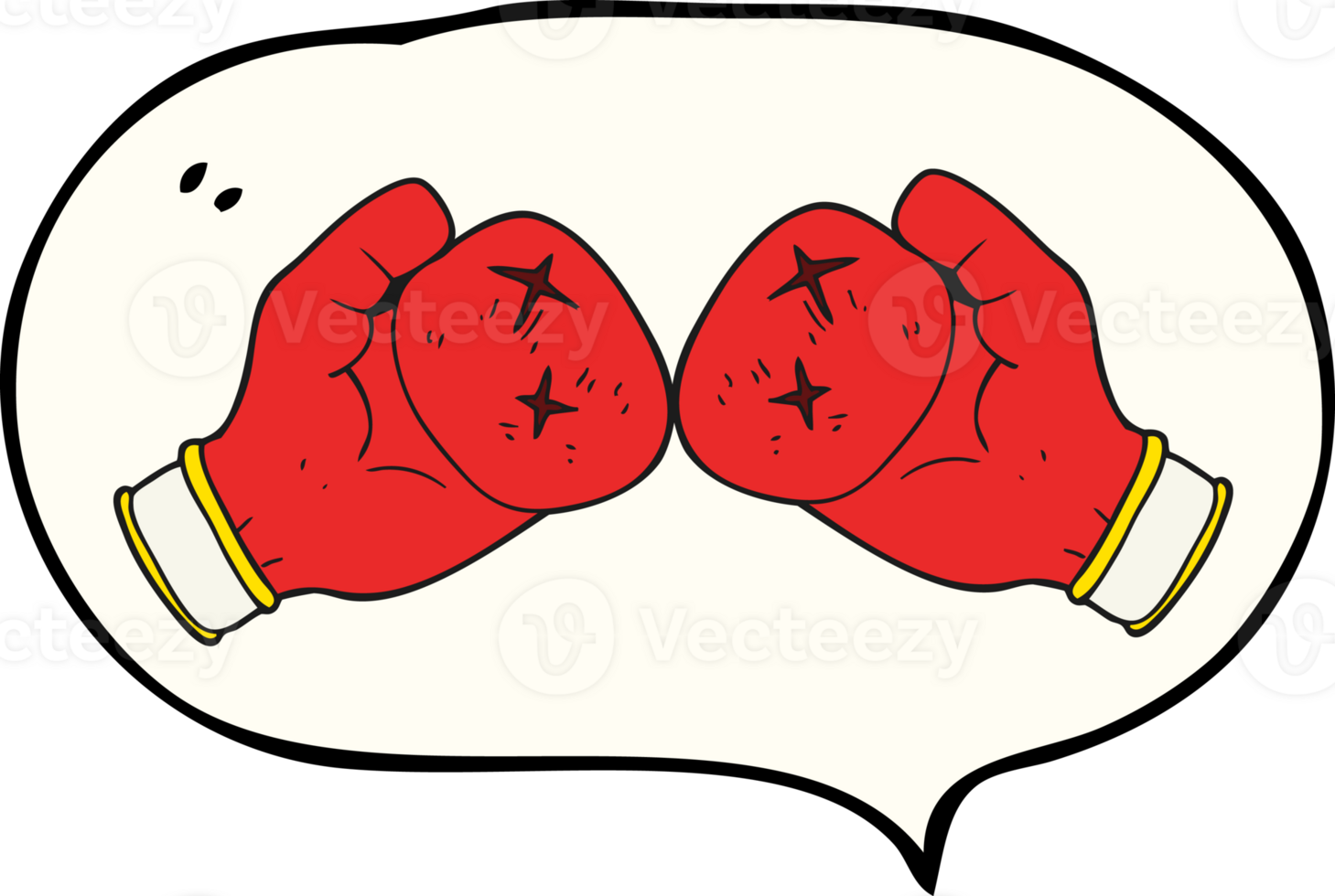 hand drawn speech bubble cartoon boxing glove png