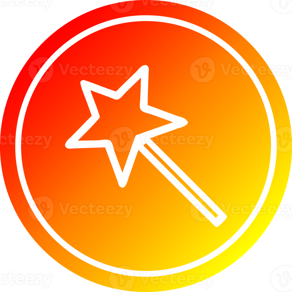 magic wand circular icon with warm gradient finish png