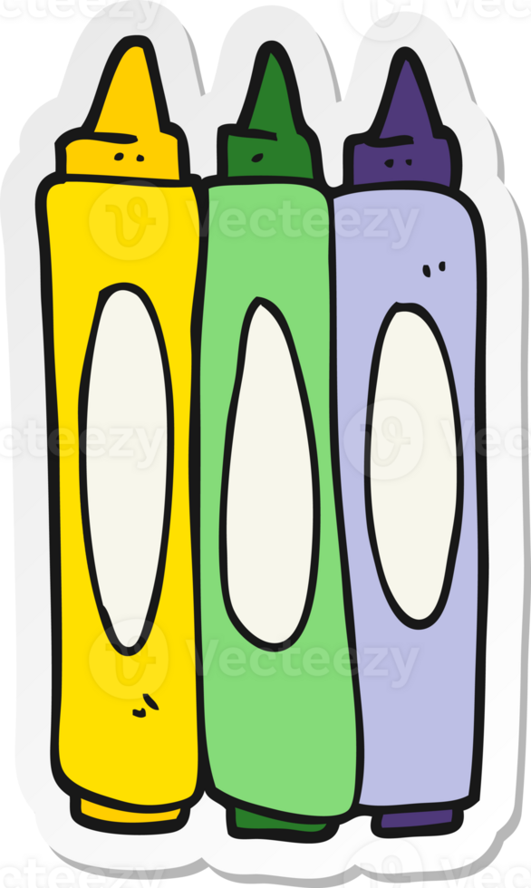 sticker of a cartoon crayons png