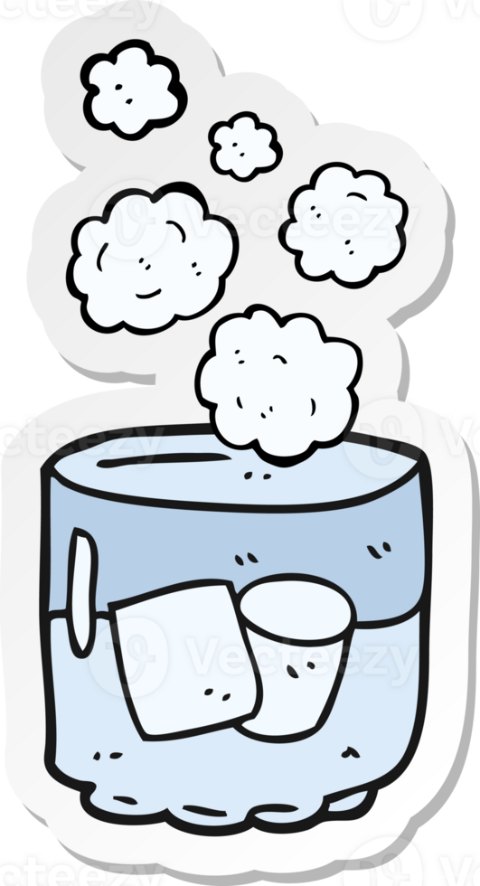 sticker of a cartoon vodka and ice png