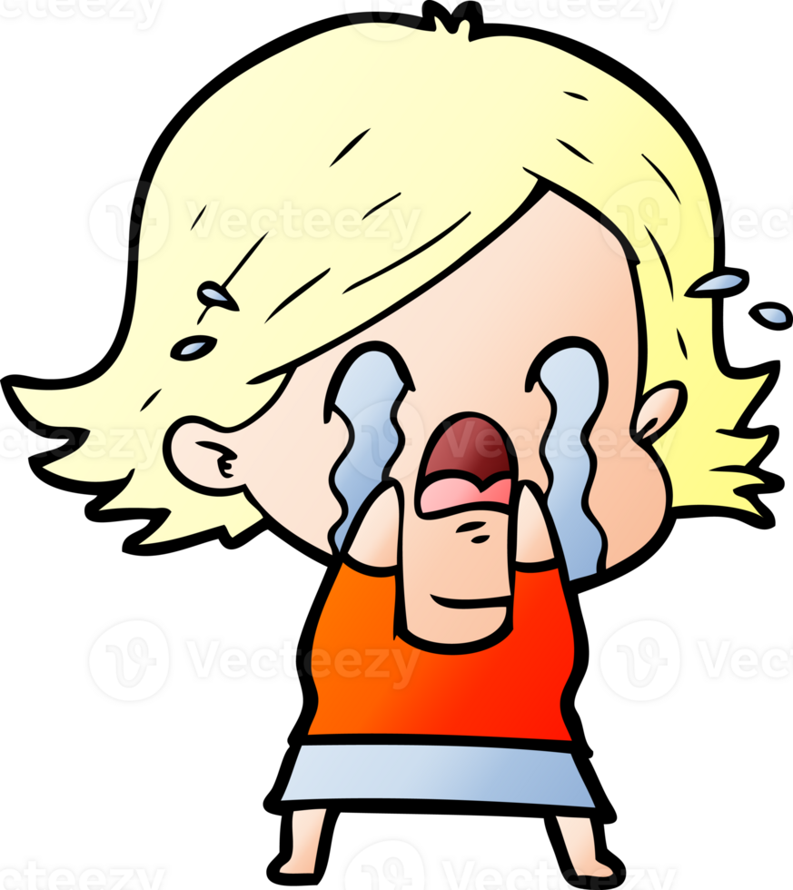 cartoon woman crying png