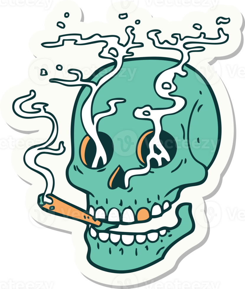 sticker of tattoo in traditional style of a skull png