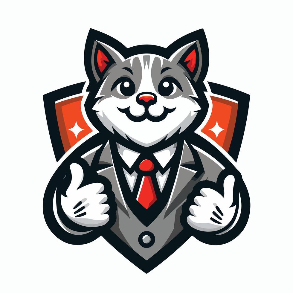 cat mascot logo icon Design vector
