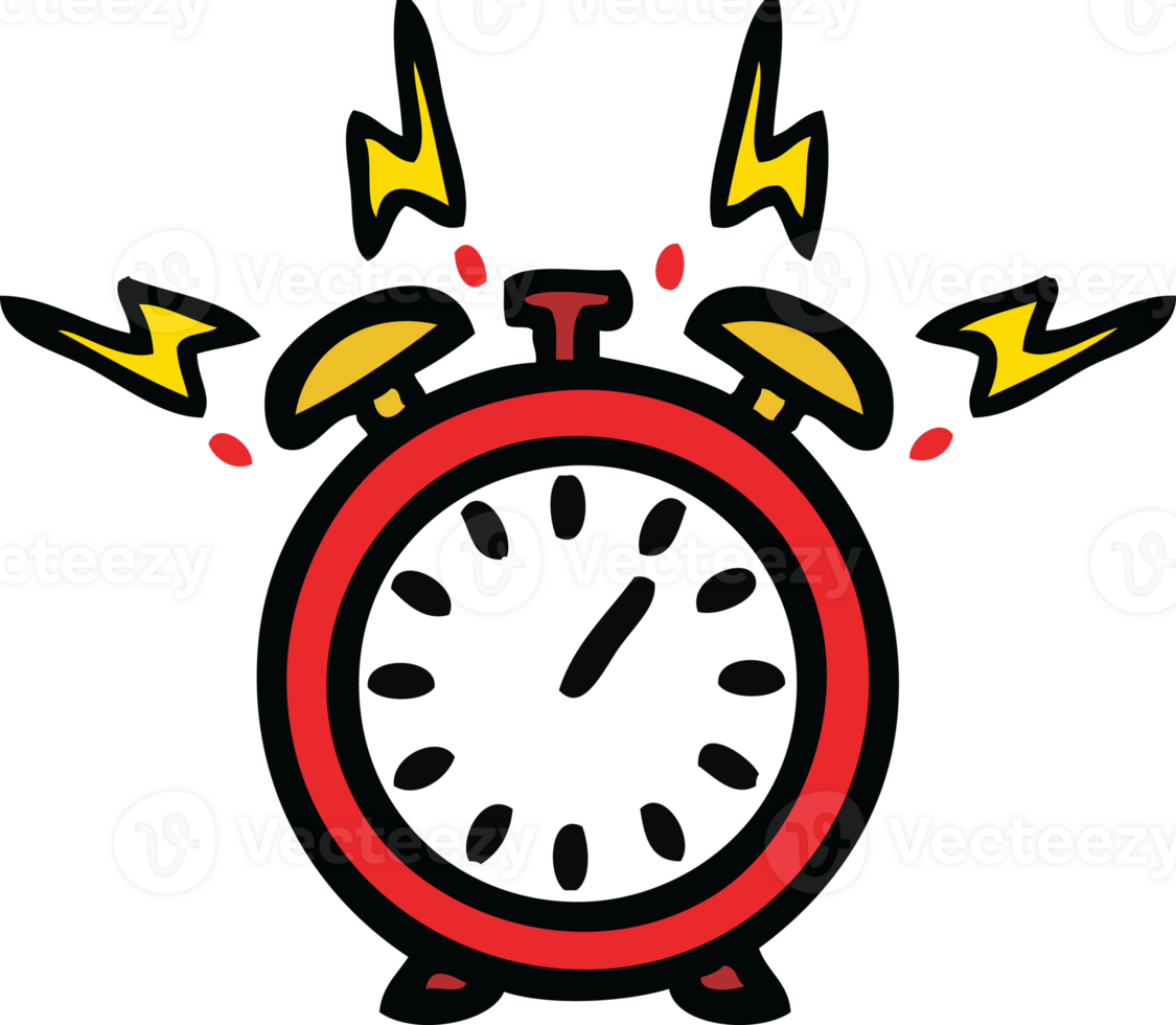 cute cartoon of a ringing alarm clock png