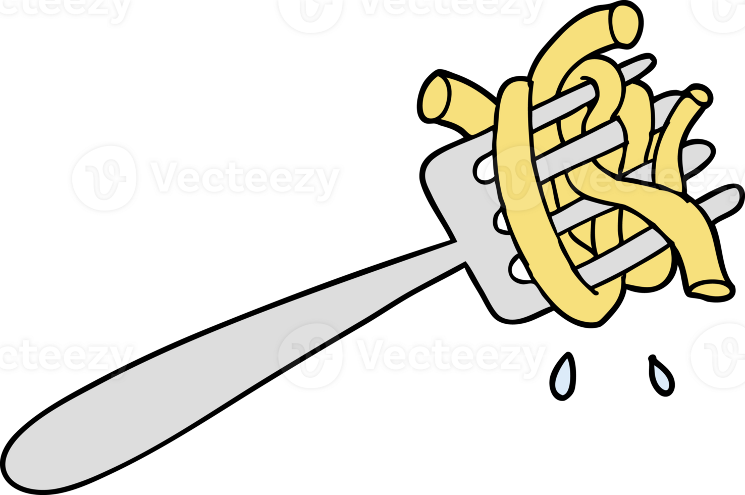 cartoon spaghetti on fork png