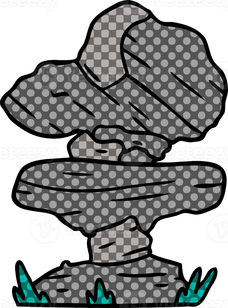hand drawn cartoon doodle of grey stone boulder png