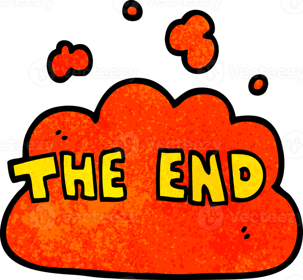 cartoon doodle the end font png