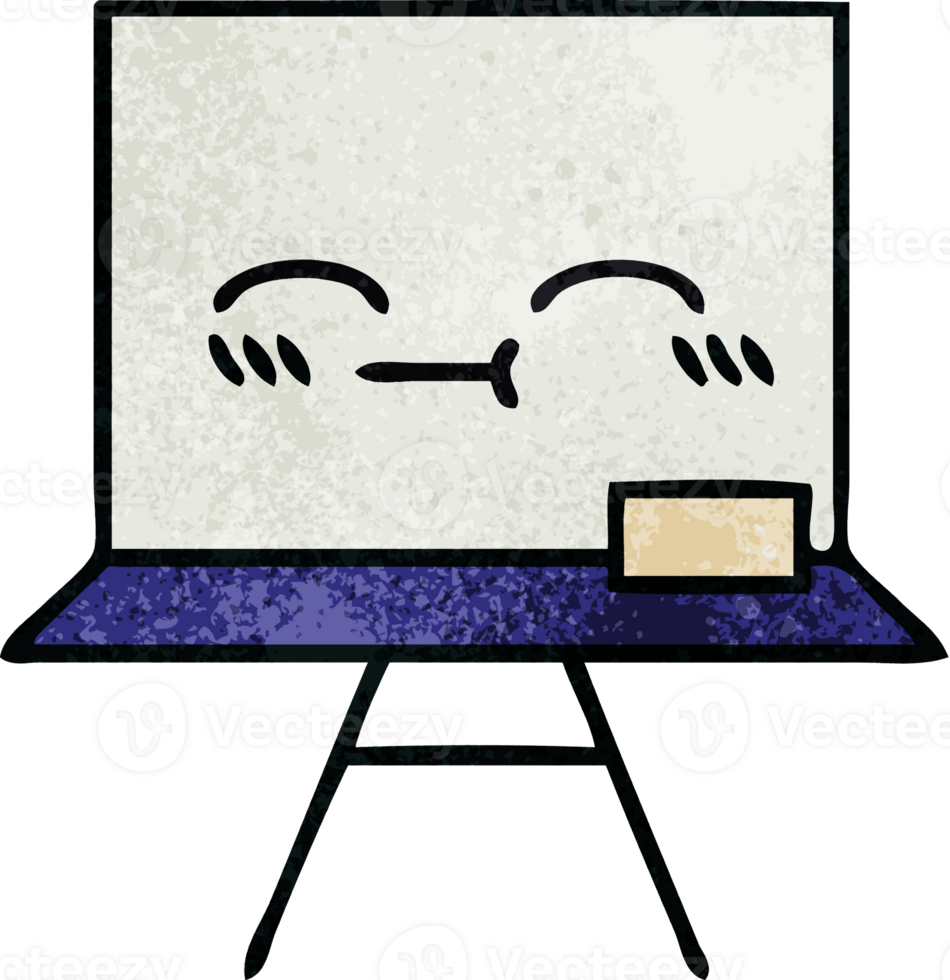 retro grunge texture cartoon of a white board png