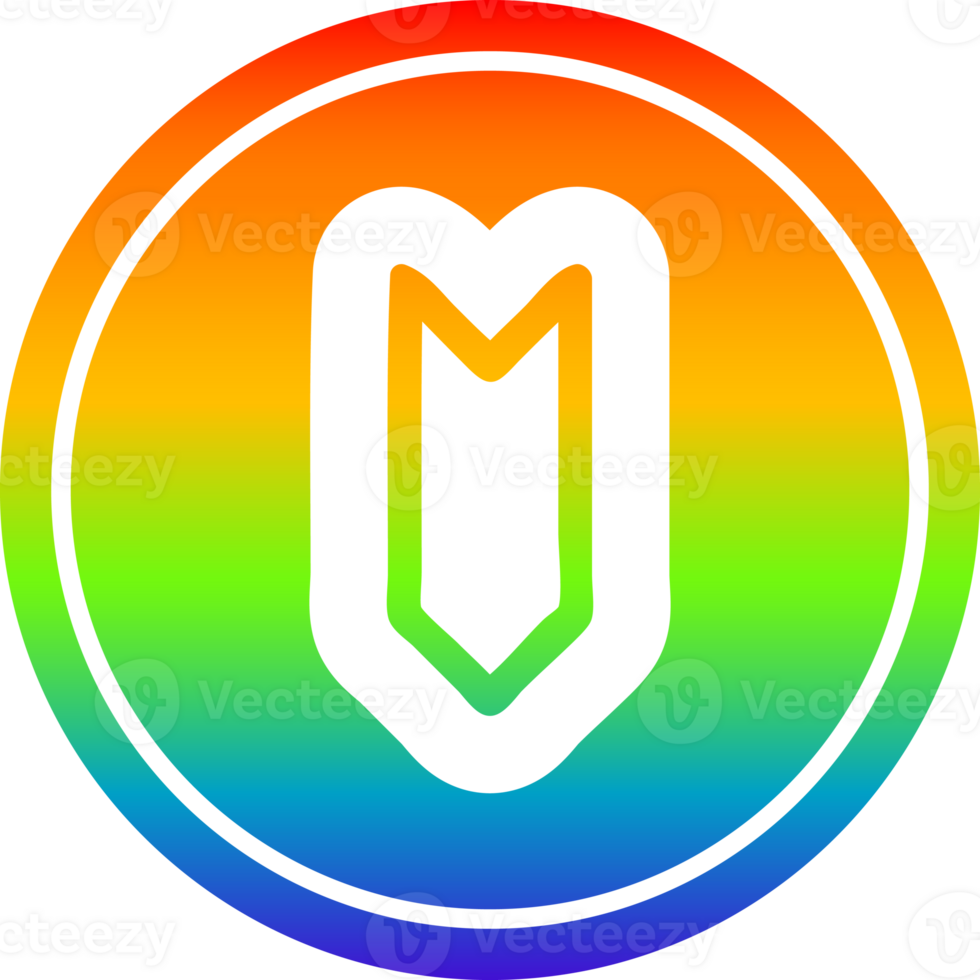decorative arrow circular icon with rainbow gradient finish png