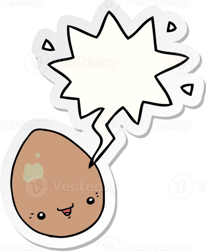 cartoon egg with speech bubble sticker png