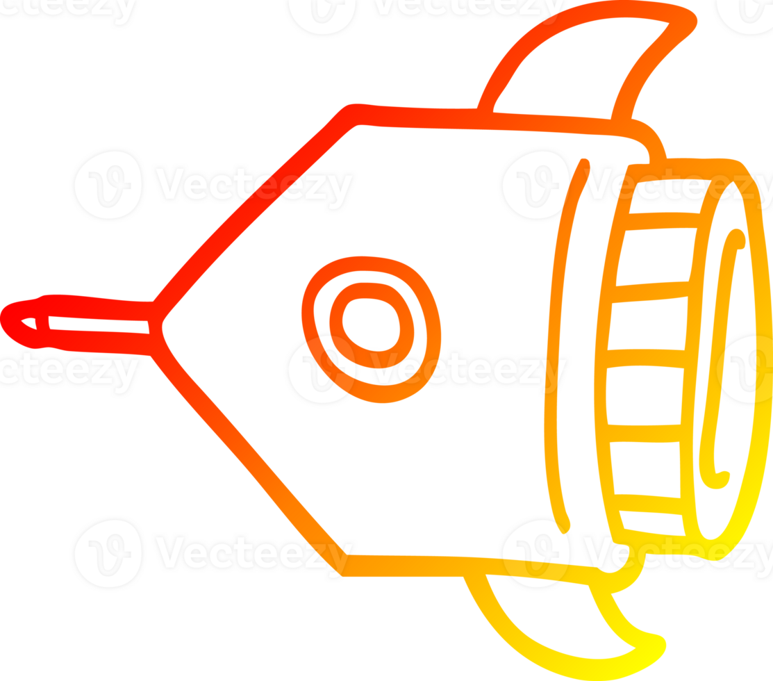warm gradient line drawing of a cartoon rocket png