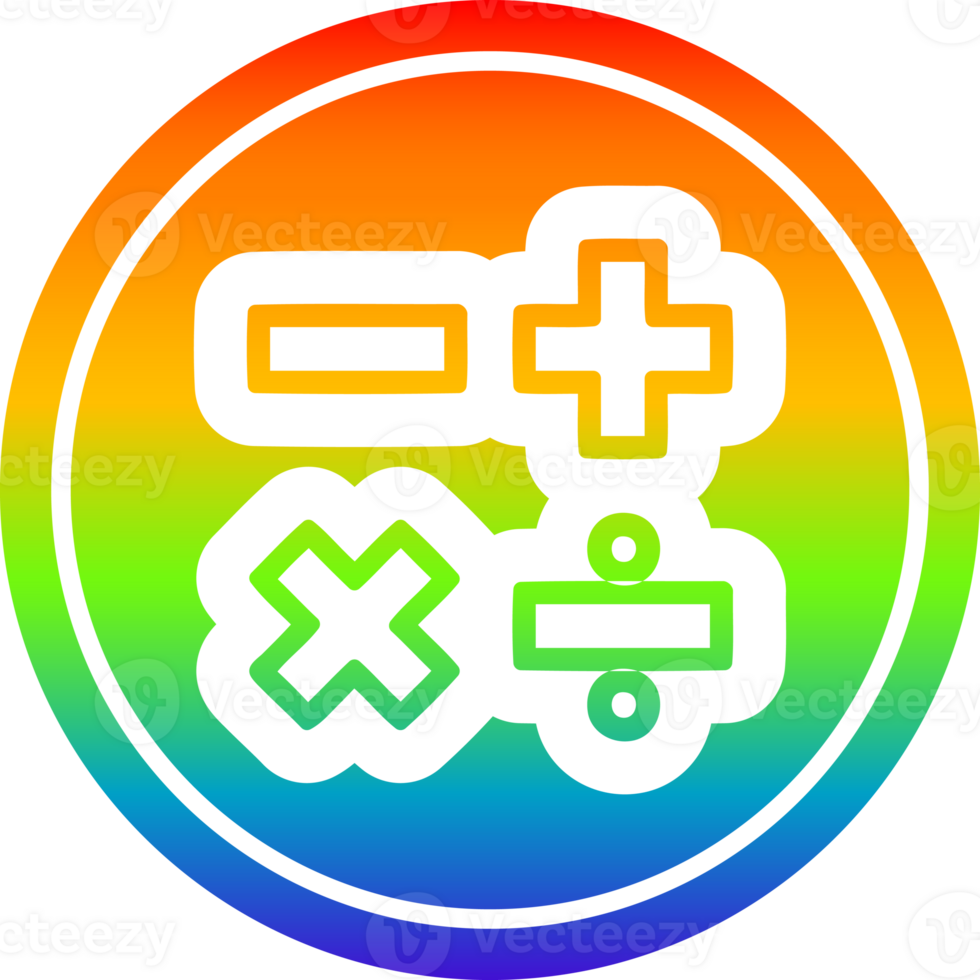 math with rainbow gradient finishs icon with rainbow gradient finish png