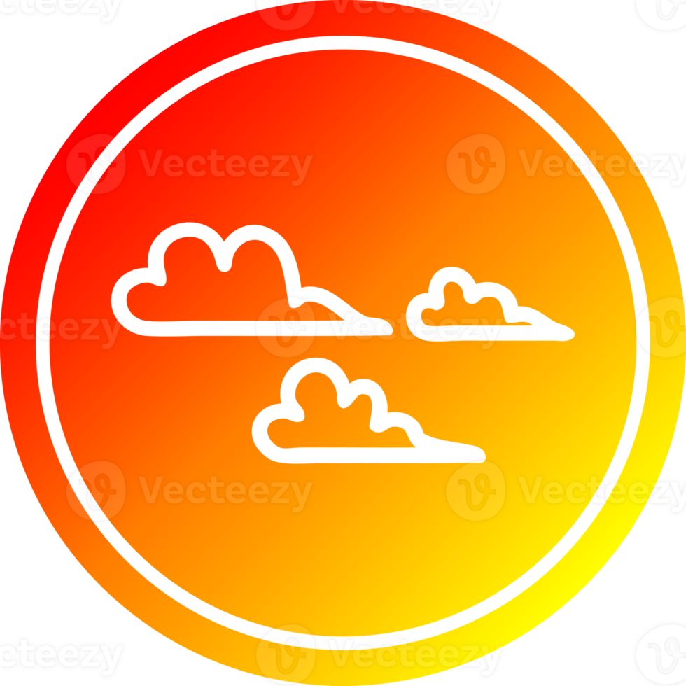 weather cloud circular icon with warm gradient finish png