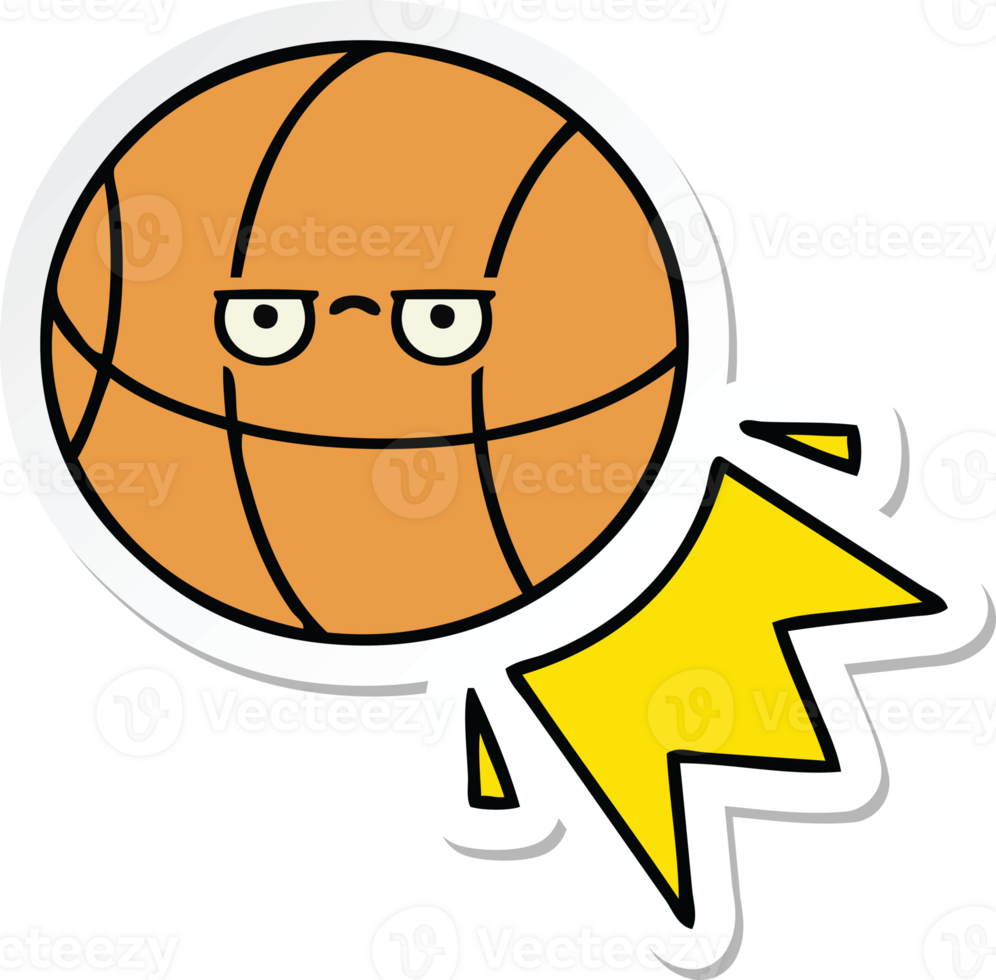 sticker of a cute cartoon basketball png