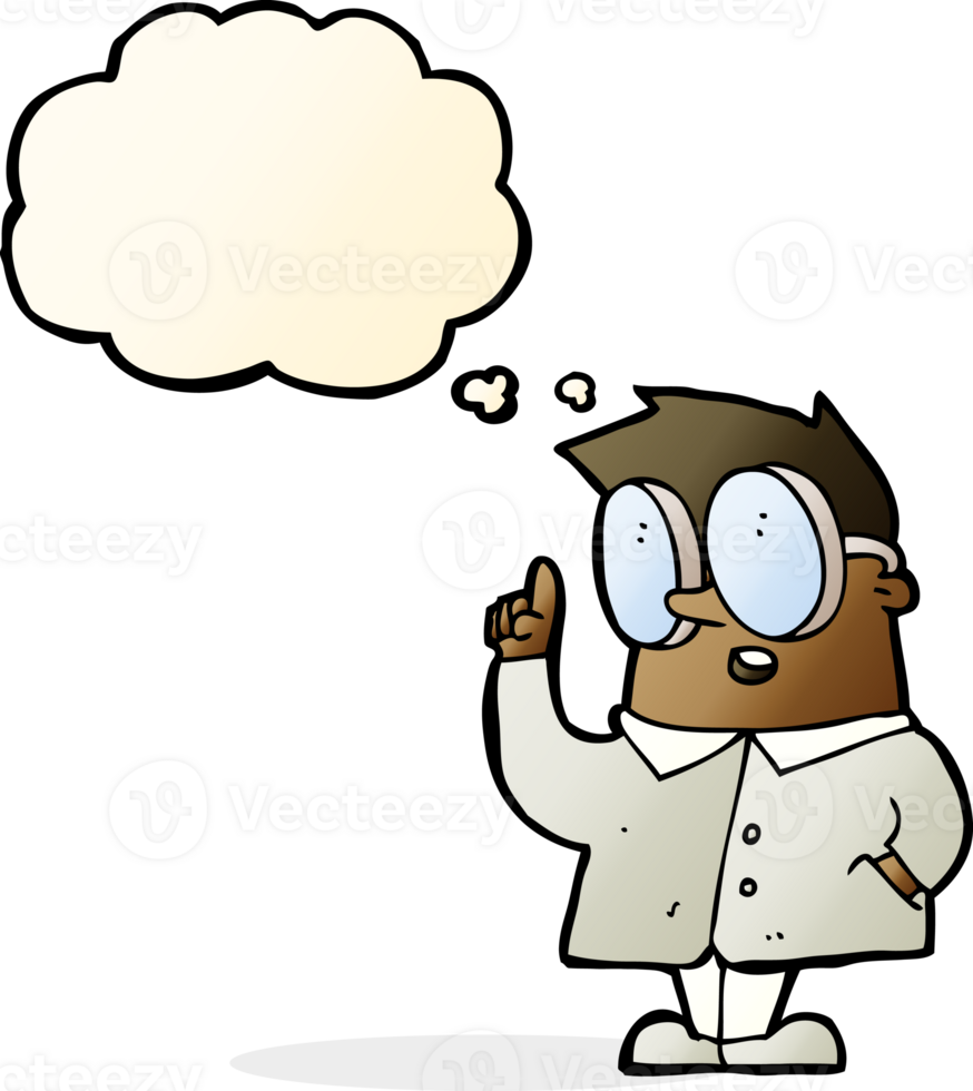 cartoon scientist with thought bubble png