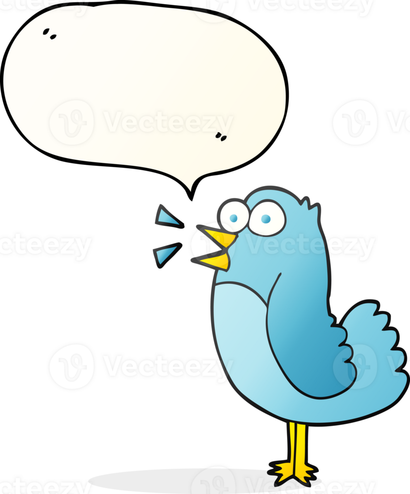 hand drawn speech bubble cartoon bird png