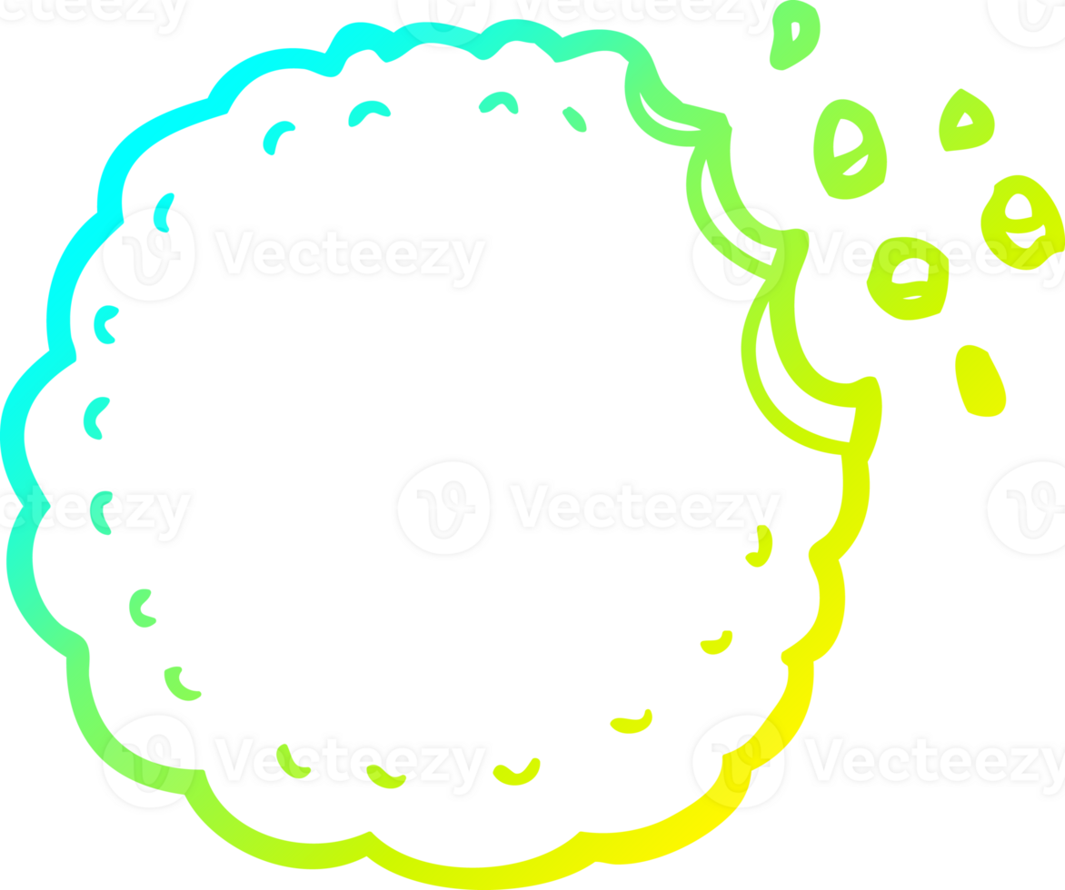 cold gradient line drawing of a cartoon cookie png