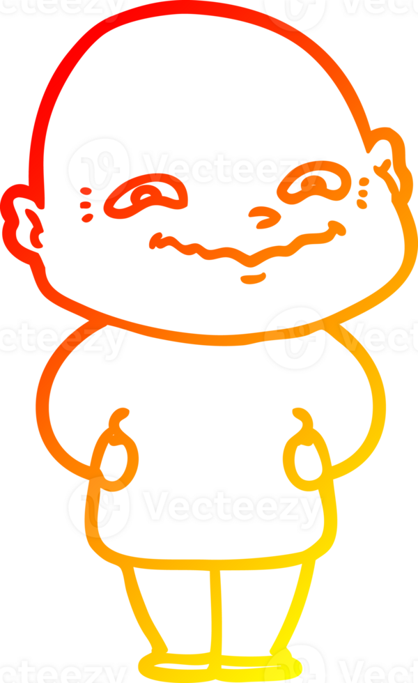 warm gradient line drawing of a cartoon creepy guy png