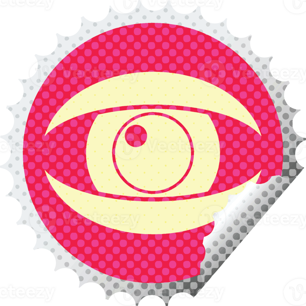 staring eye graphic   circular peeling sticker png