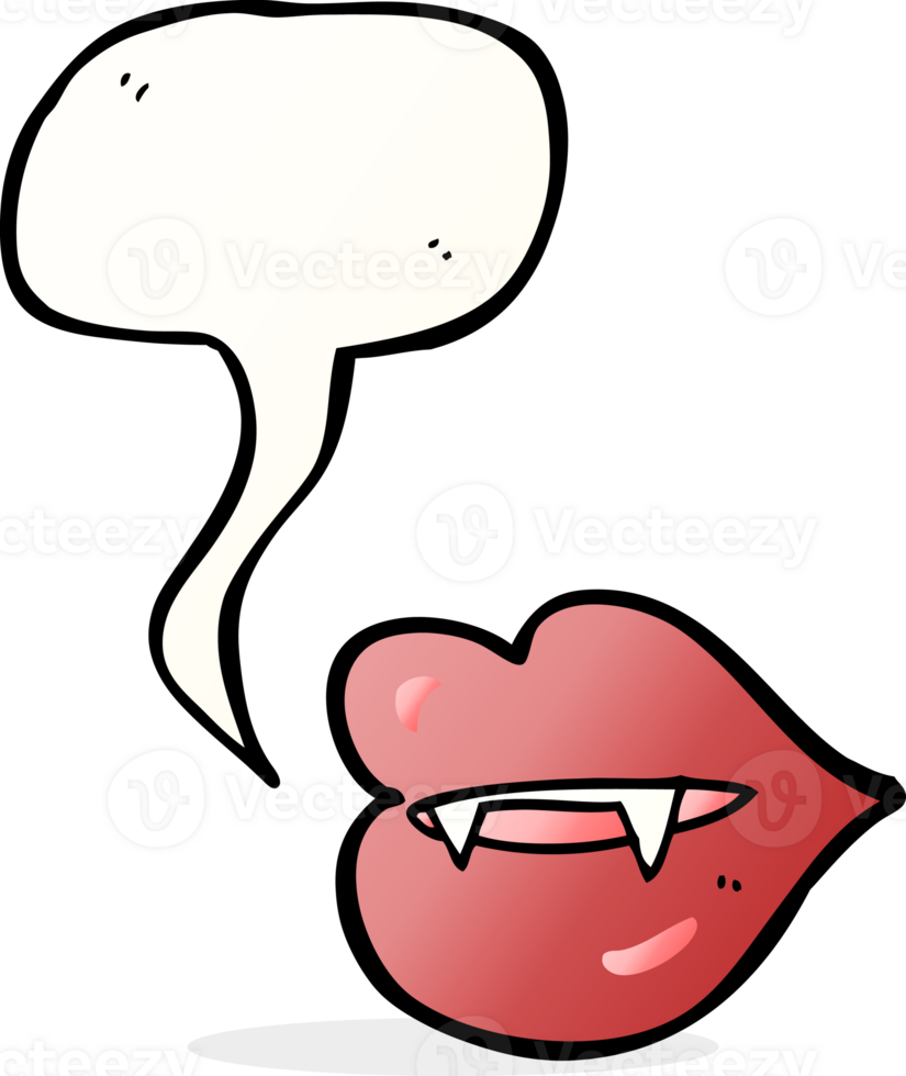 cartoon vampire fangs with speech bubble png