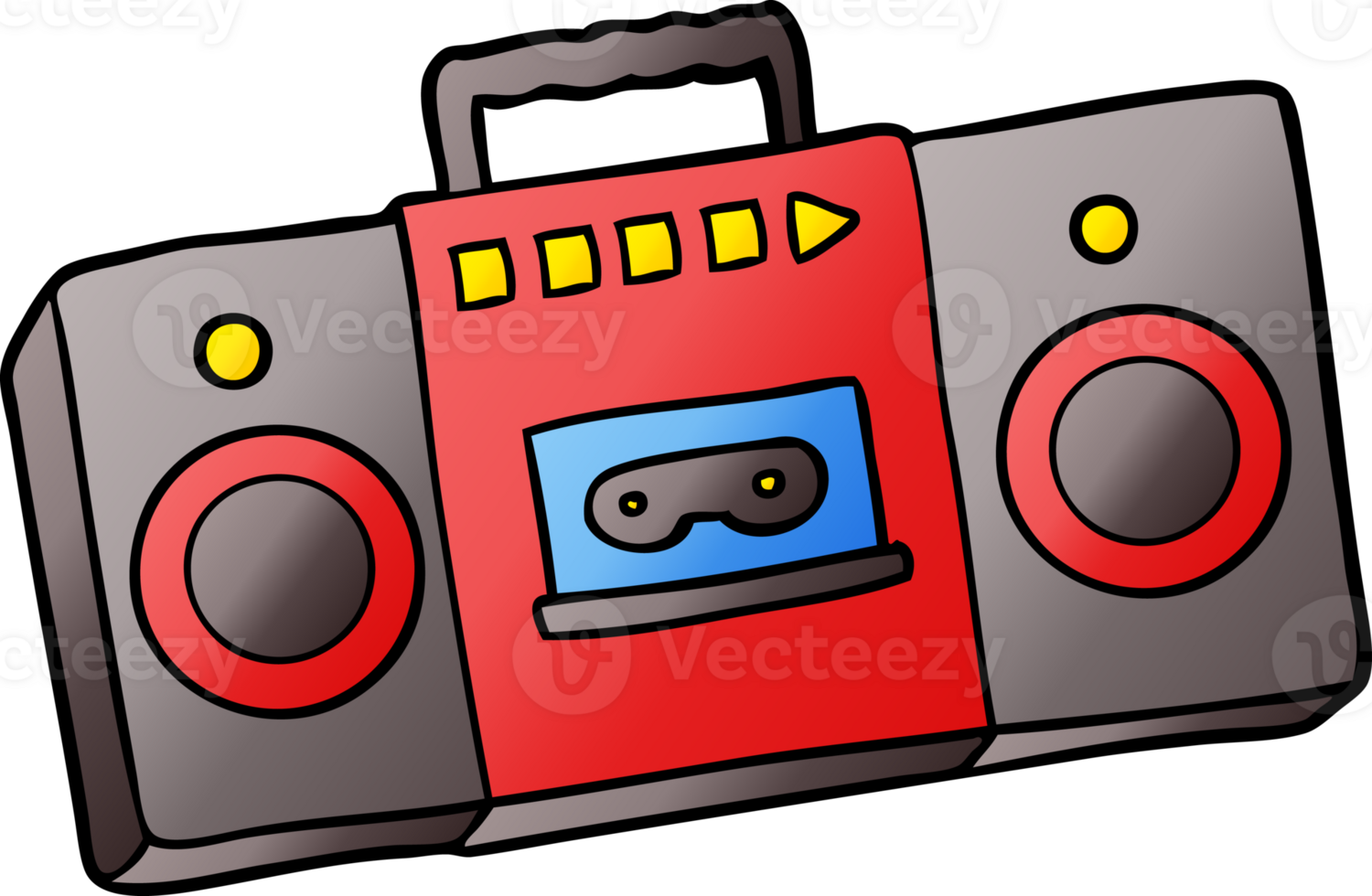 cartoon retro cassette tape player png
