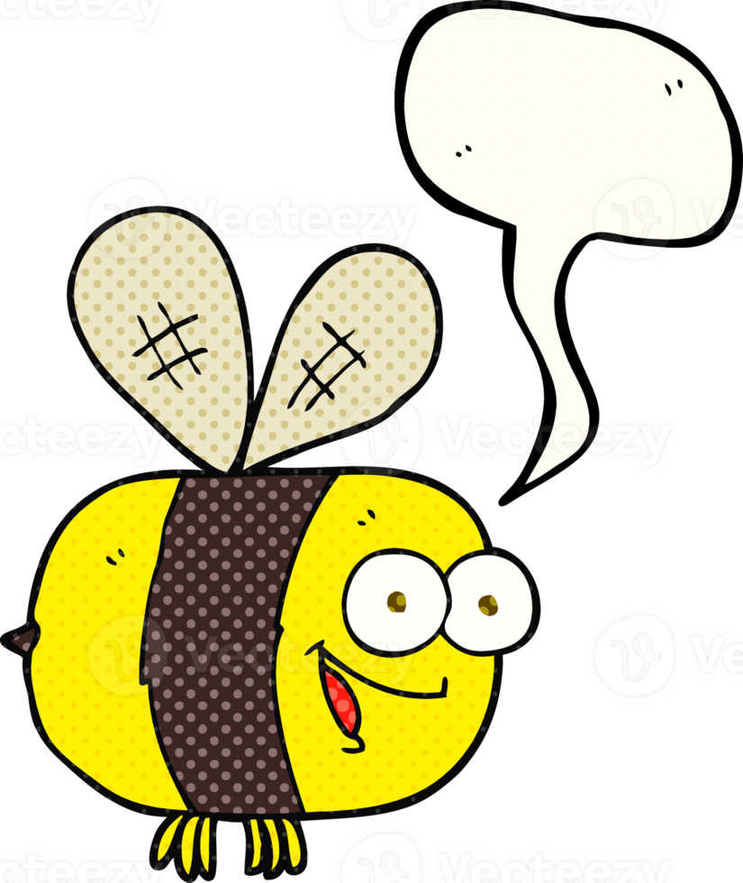 hand drawn comic book speech bubble cartoon bee png